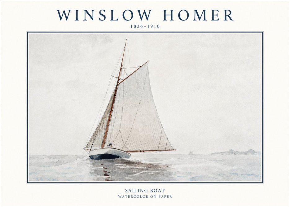 Winslow Homer Sailing Boat No1 - Affiche