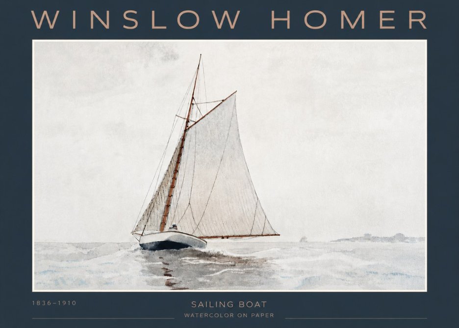 Winslow Homer Sailing Boat No3 - Affiche