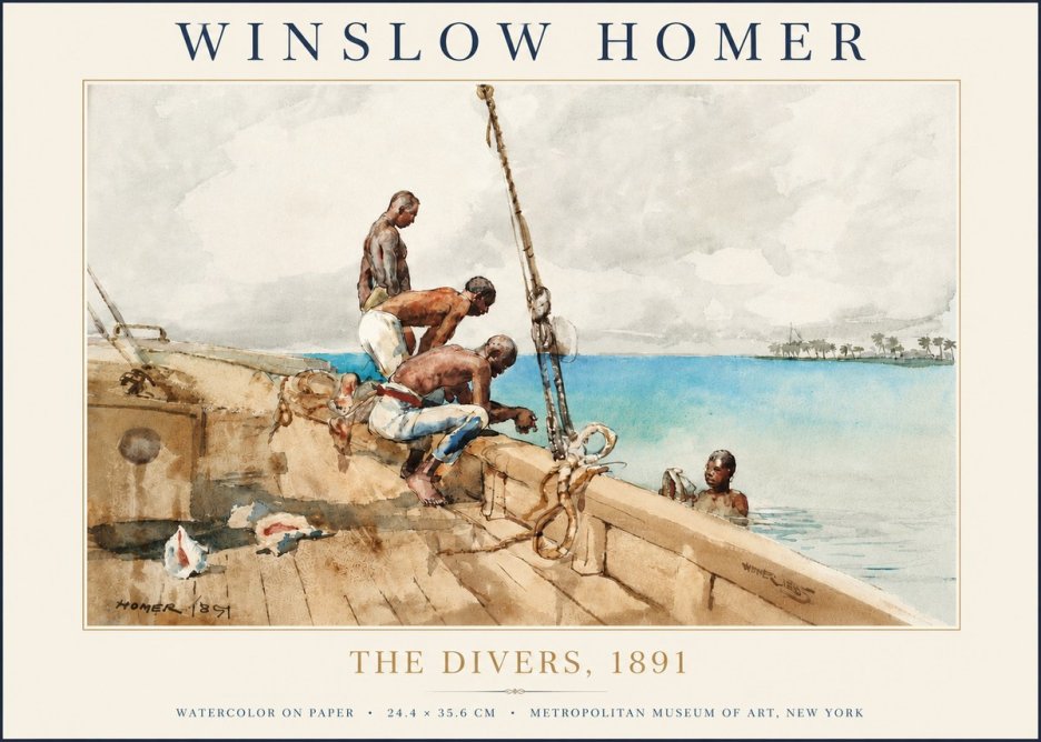 Winslow Homer The Divers (1891) No3 - Affiche