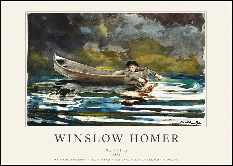 Winslow Homer Boy in a Dory No1 - Affiche