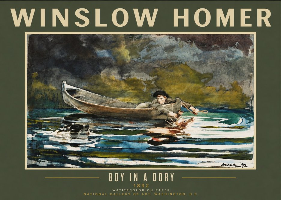 Winslow Homer Boy in a Dory No5 - Affiche