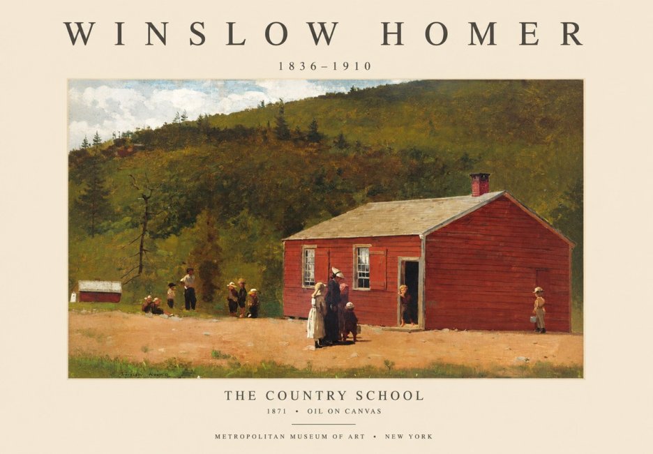 Winslow Homer The Country School No1 - Affiche