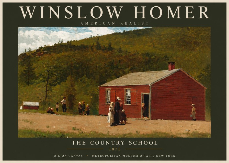 Winslow Homer The Country School No3 - Affiche