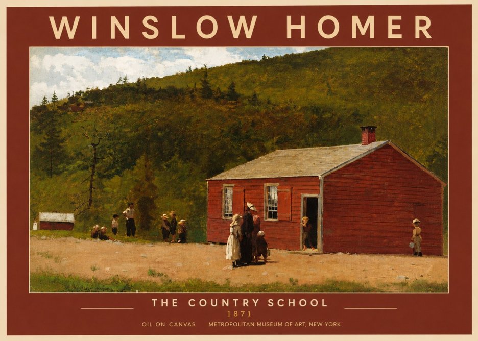 Winslow Homer The Country School No4 - Affiche