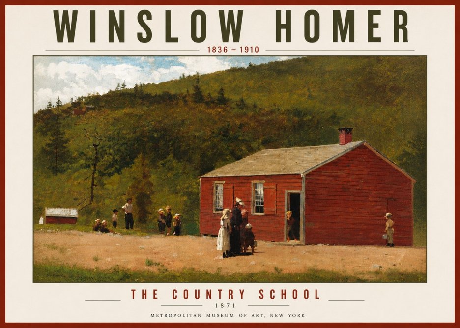 Winslow Homer The Country School No6 - Affiche