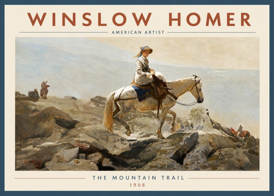 Winslow Homer The Mountain Trail No6 - Affiche