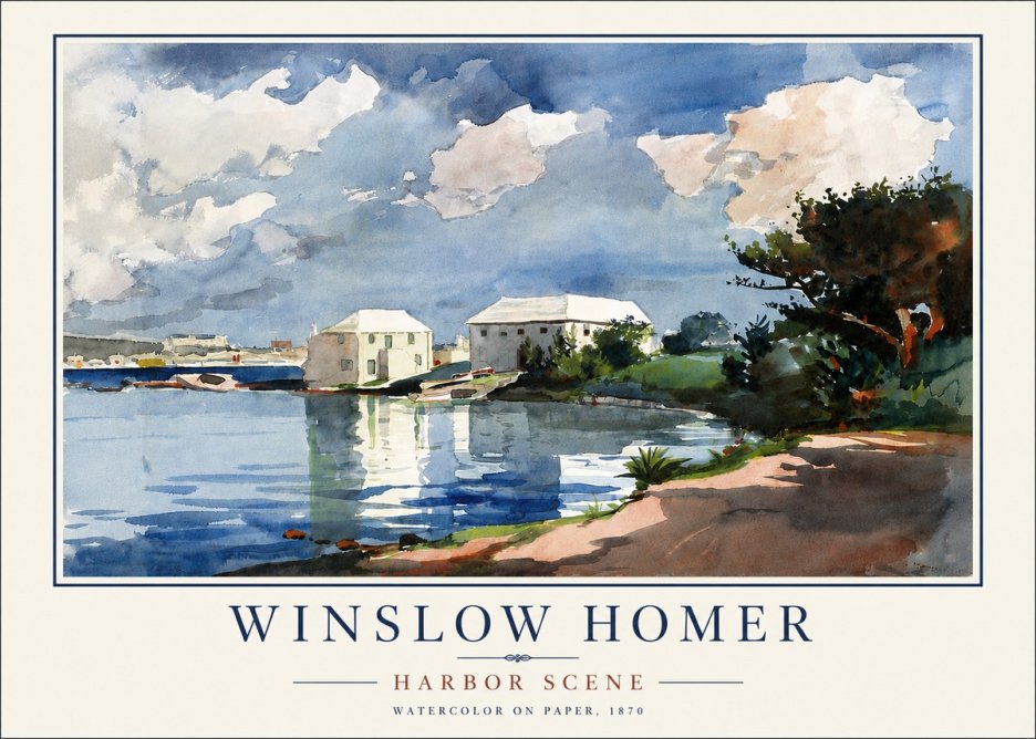 Winslow Homer Harbor Scene No5 - Affiche