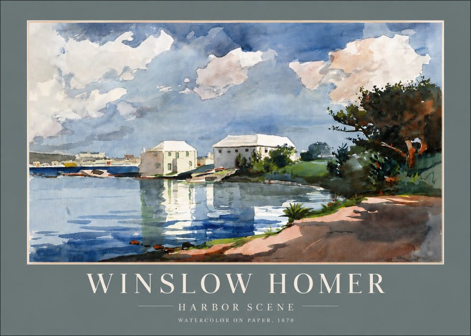 Winslow Homer Harbor Scene No6 - Affiche