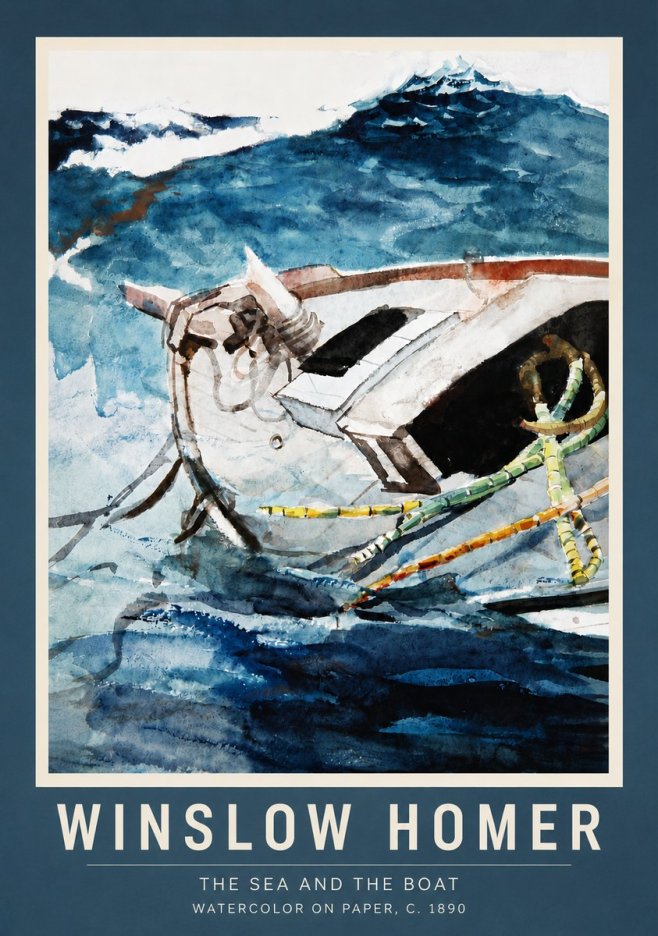 Winslow Homer The Sea and the Boat No6 - Affiche