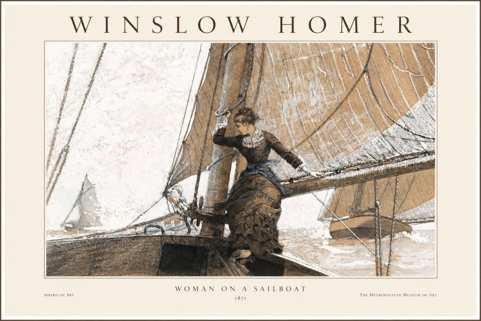 Winslow Homer Woman on a Sailboat No1 - Affiche