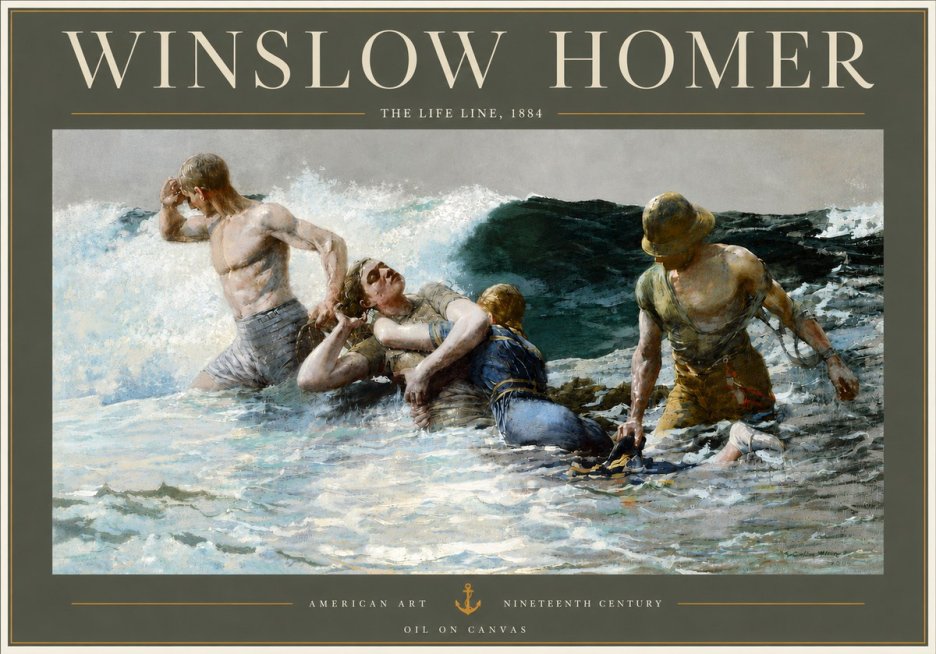 Winslow Homer The Life Line No4 - Affiche