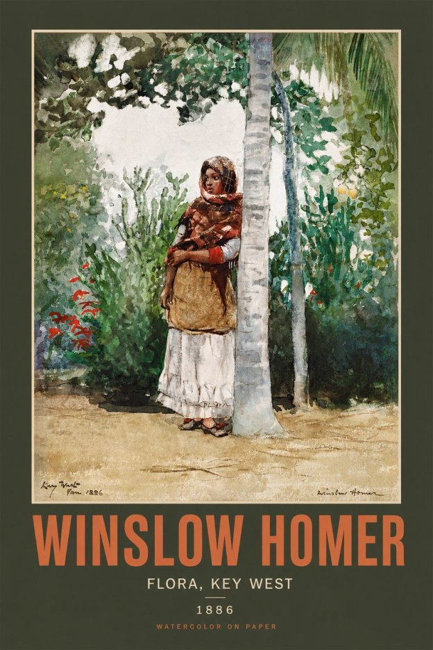 Winslow Homer Flora, Key West No2 - Affiche