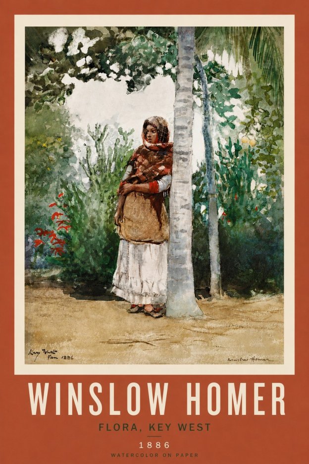 Winslow Homer Flora, Key West No4 - Affiche