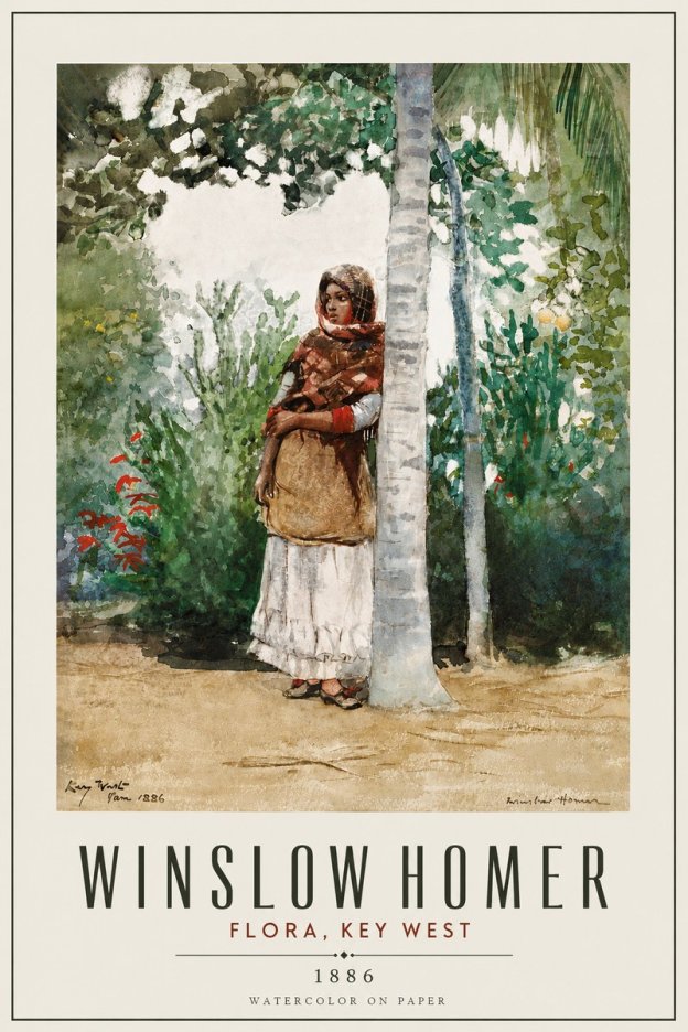 Winslow Homer Flora, Key West No5 - Affiche