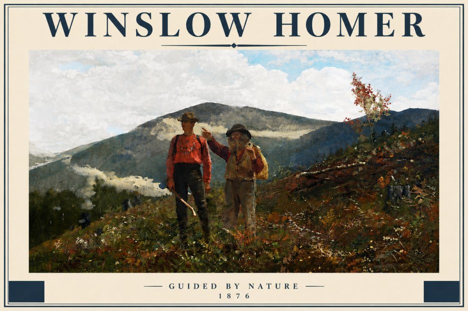 Winslow Homer The Two Guides No5 - Affiche