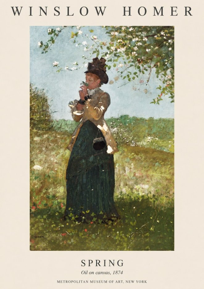 Winslow Homer Spring No1 - Affiche