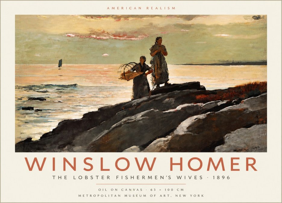 Winslow Homer The Lobster Fishermen's Wives No4 - Affiche