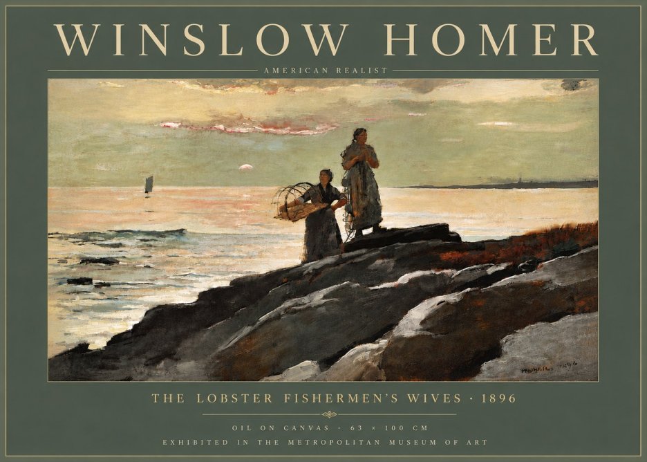 Winslow Homer The Lobster Fishermen's Wives No6 - Affiche