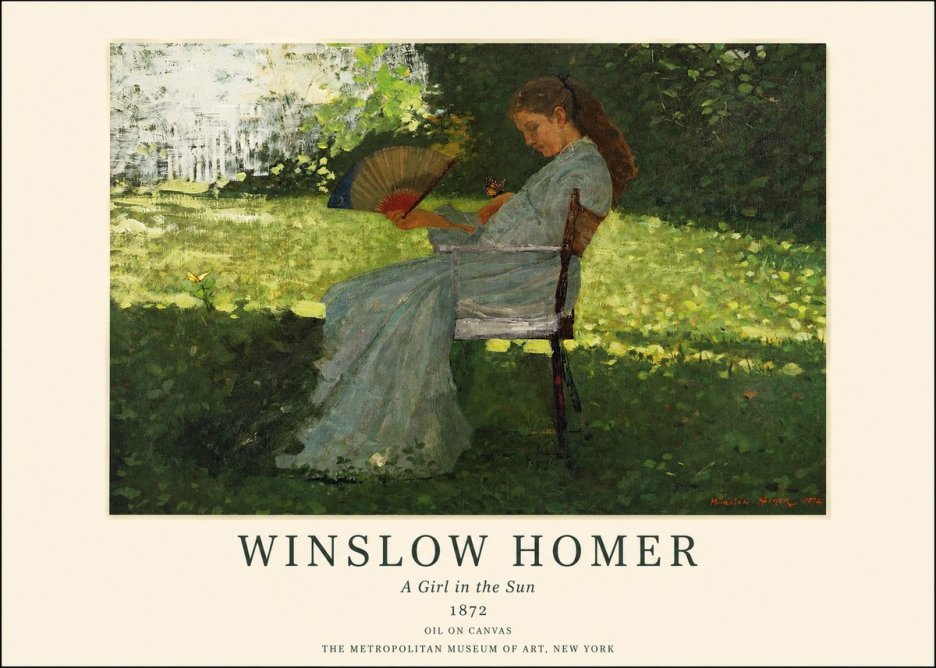 Winslow Homer A Girl in the Sun No1 - Affiche