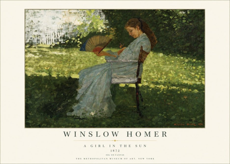 Winslow Homer A Girl in the Sun No3 - Affiche