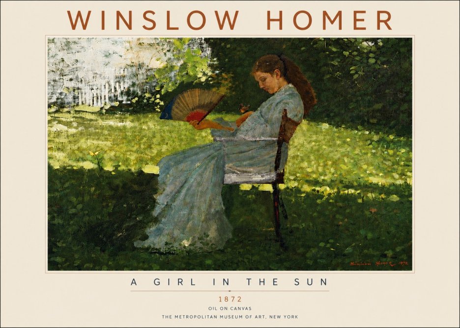 Winslow Homer A Girl in the Sun No4 - Affiche