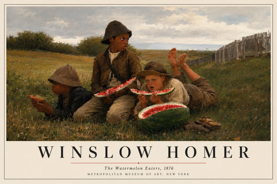 Winslow Homer The Watermelon Eaters No3 - Affiche