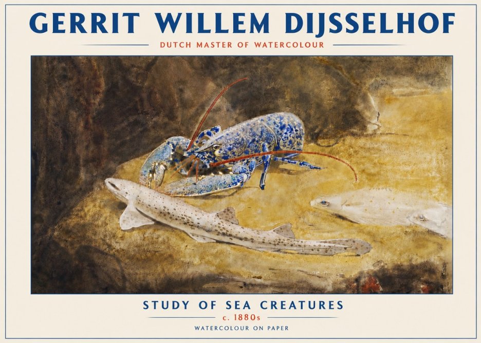 Gerrit Willem Dijsselhof Study of Sea Creatures No5 - Affiche