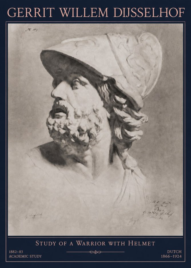 Gerrit Willem Dijsselhof Study of a Warrior with Helmet No3 - Affiche
