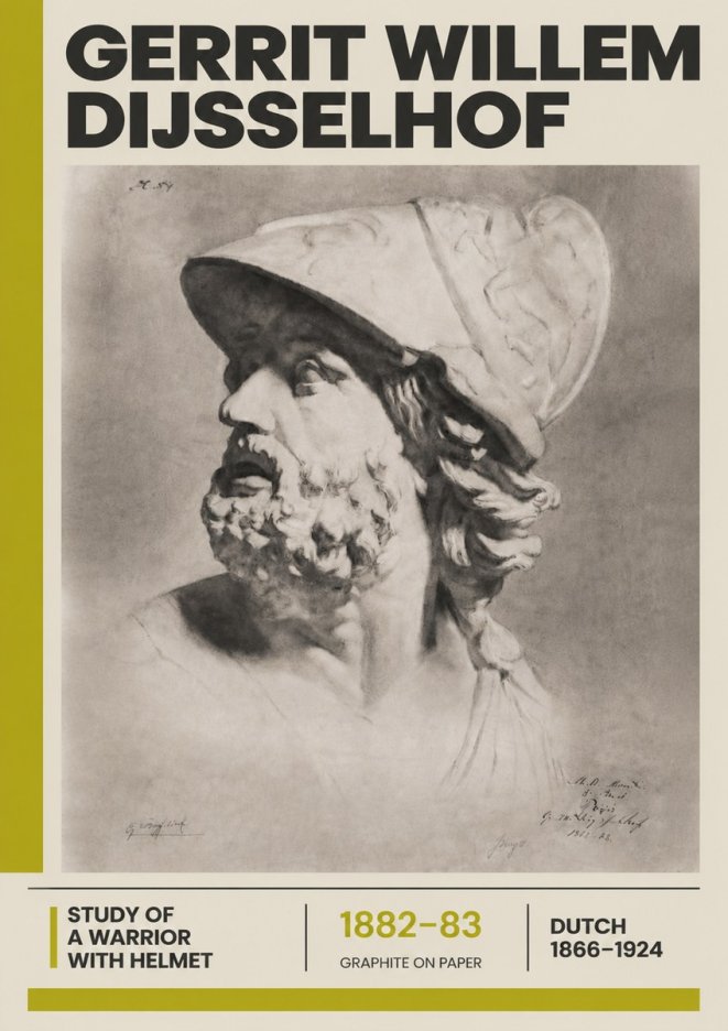Gerrit Willem Dijsselhof Study of a Warrior with Helmet No6 - Affiche