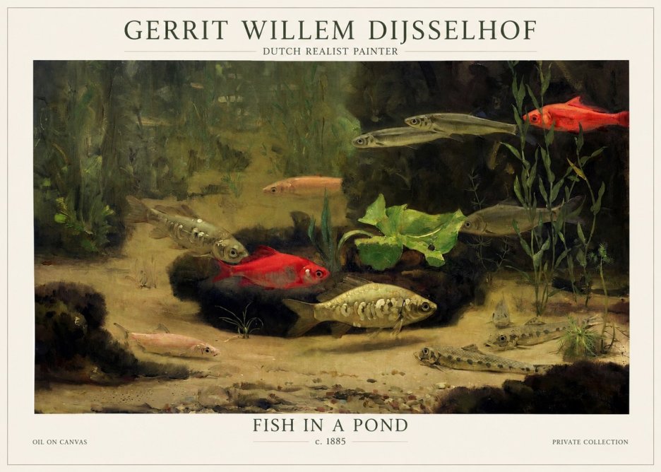 Gerrit Willem Dijsselhof Underwater Study of Freshwater Fish No6 - Affiche