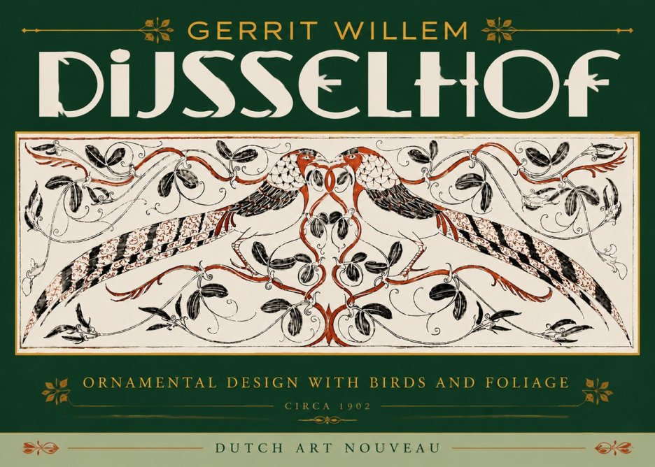 Gerrit Willem Dijsselhof Ornamental Design with Birds and Foliage No6 - Affiche