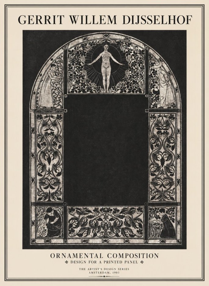 Gerrit Willem Dijsselhof Ornamental Composition - Design for a Printed Panel No1 - Affiche