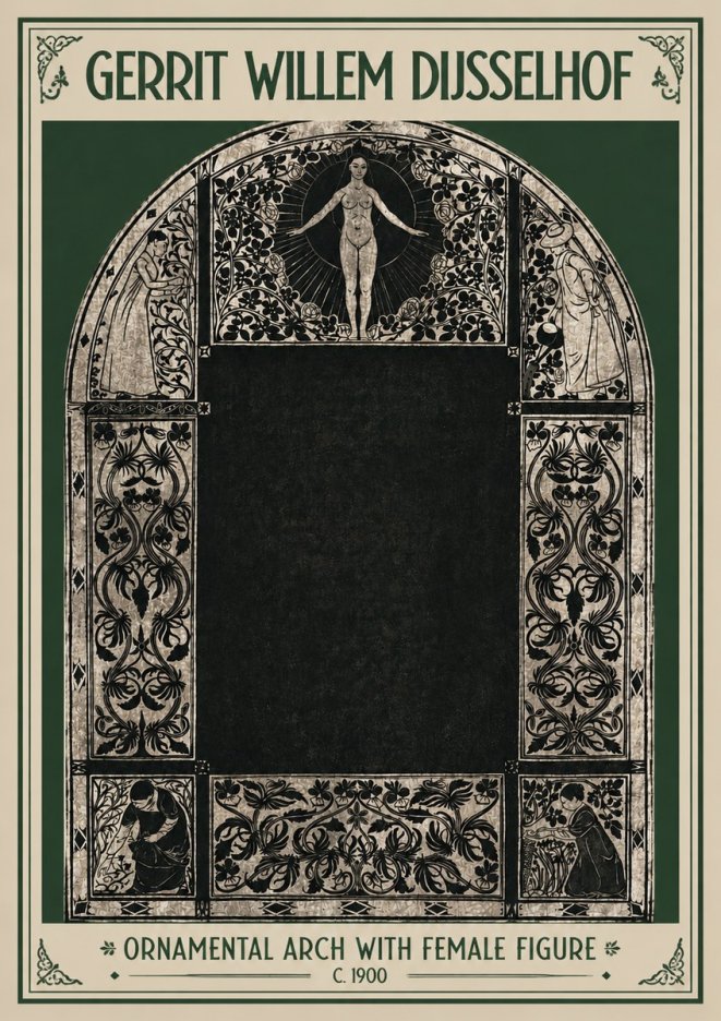 Gerrit Willem Dijsselhof Ornamental Composition - Design for a Printed Panel No4 - Affiche