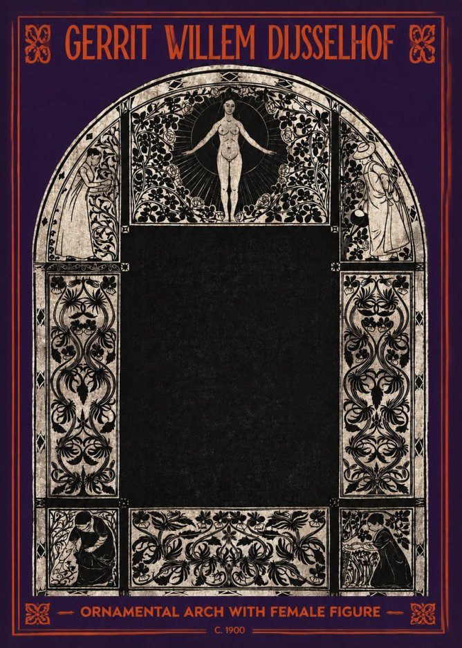 Gerrit Willem Dijsselhof Ornamental Composition - Design for a Printed Panel No5 - Affiche