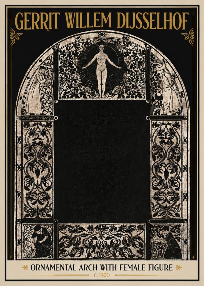 Gerrit Willem Dijsselhof Ornamental Composition - Design for a Printed Panel No6 - Affiche
