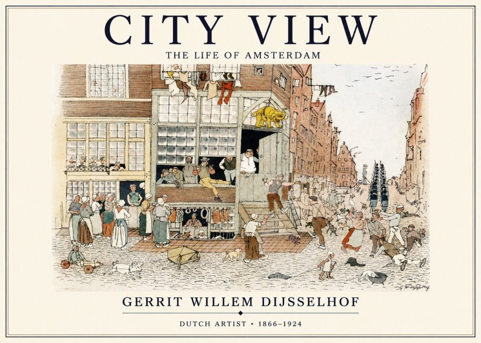 Gerrit Willem Dijsselhof Street Scene in Amsterdam No2 - Affiche