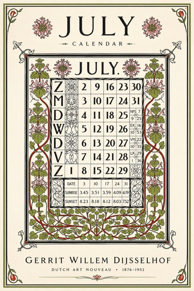 Gerrit Willem Dijsselhof July. No6 - Affiche