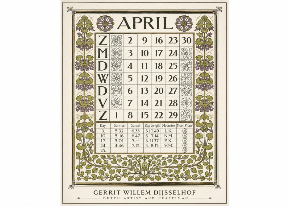 Gerrit Willem Dijsselhof April No1 - Affiche