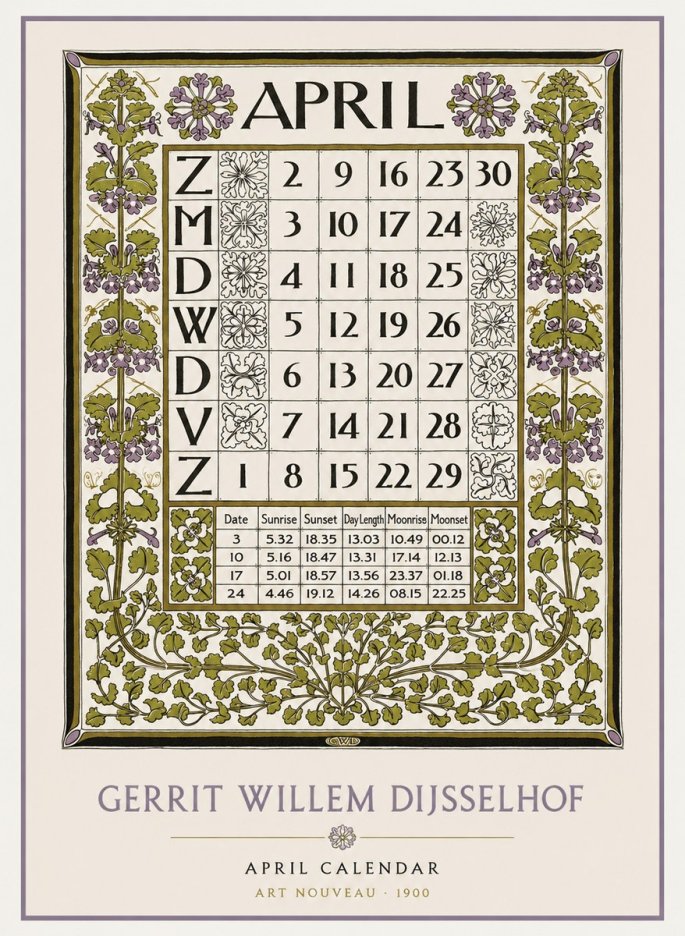 Gerrit Willem Dijsselhof April No2 - Affiche