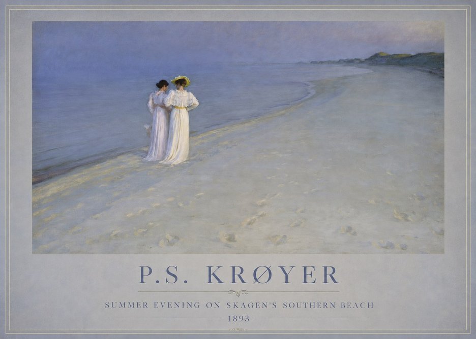 P.S. Krøyer Summer Evening on Skagen's Southern Beach No1 - Affiche