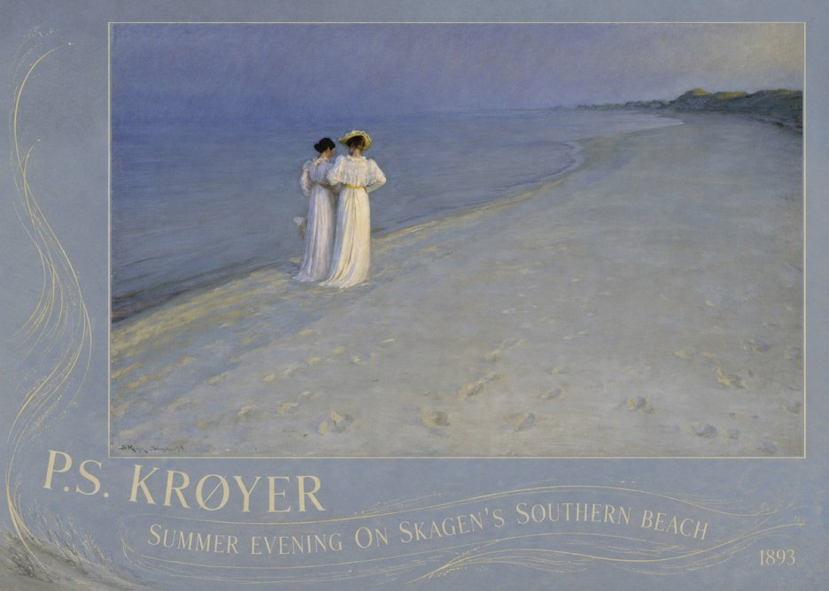 P.S. Krøyer Summer Evening on Skagen's Southern Beach No3 - Affiche