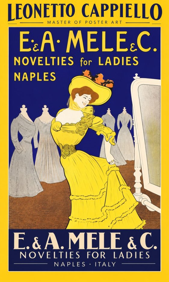 Leonetto Cappiello E.&a. Mele & C. Novelties for Ladies Naples No2 - Affiche