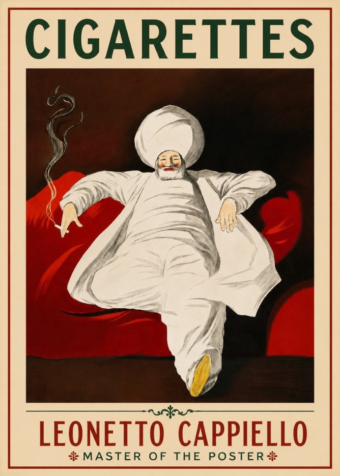 Leonetto Cappiello Cigarettes No4 - Affiche