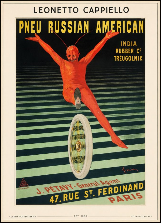 Leonetto Cappiello Pneu Russian American No1 - Affiche