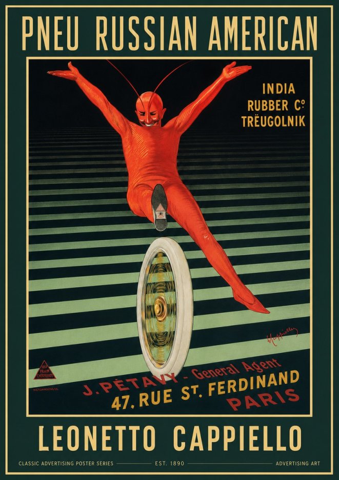 Leonetto Cappiello Pneu Russian American No2 - Affiche