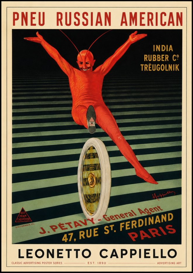 Leonetto Cappiello Pneu Russian American No3 - Affiche