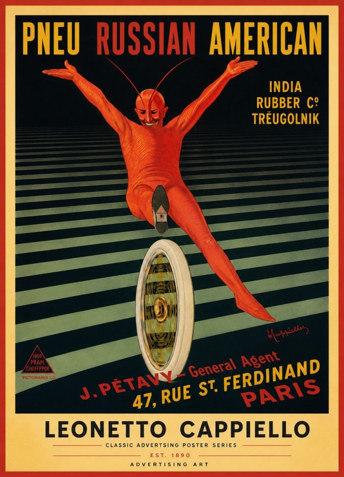 Leonetto Cappiello Pneu Russian American No5 - Affiche