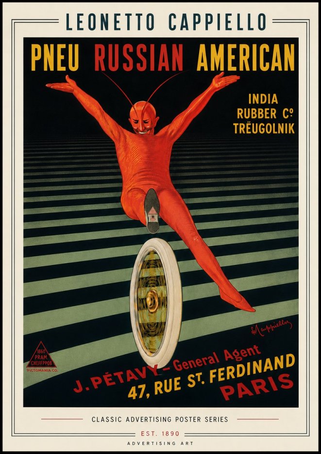 Leonetto Cappiello Pneu Russian American No6 - Affiche