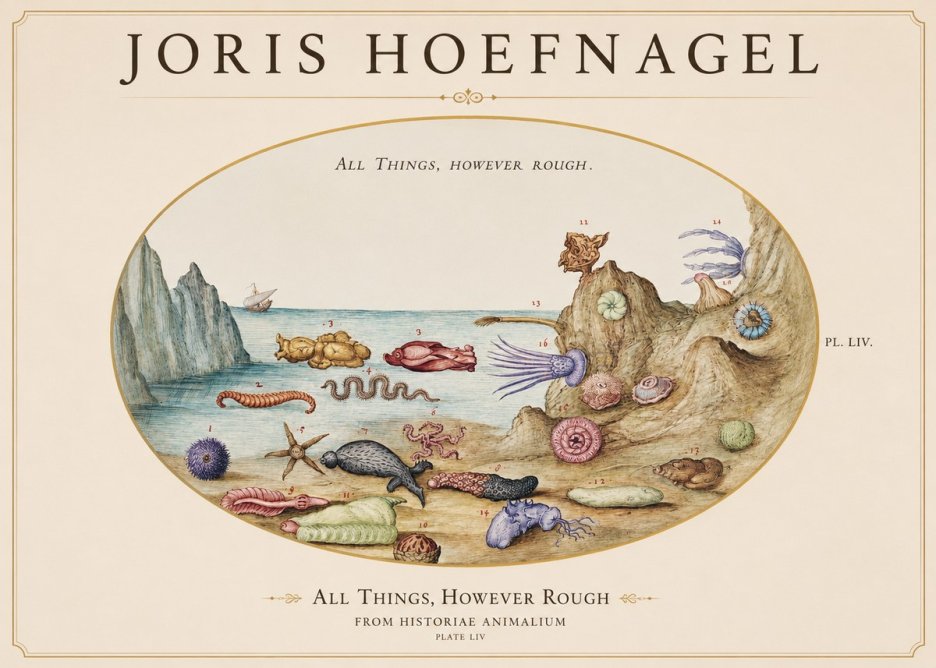 Joris Hoefnagel Totvs Echinvs Asper. Plate Liv No2 - Affiche