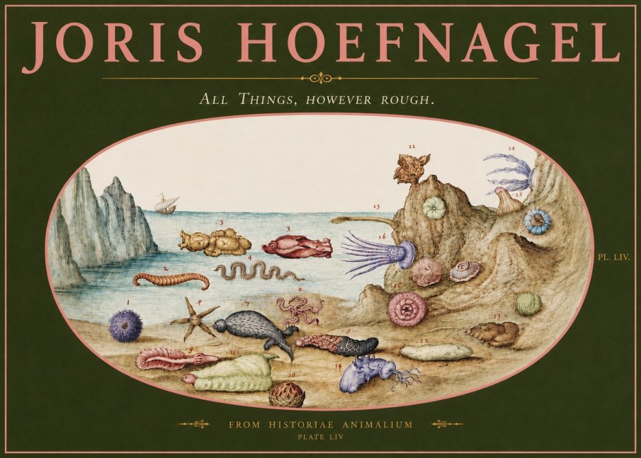 Joris Hoefnagel Totvs Echinvs Asper. Plate Liv No5 - Affiche